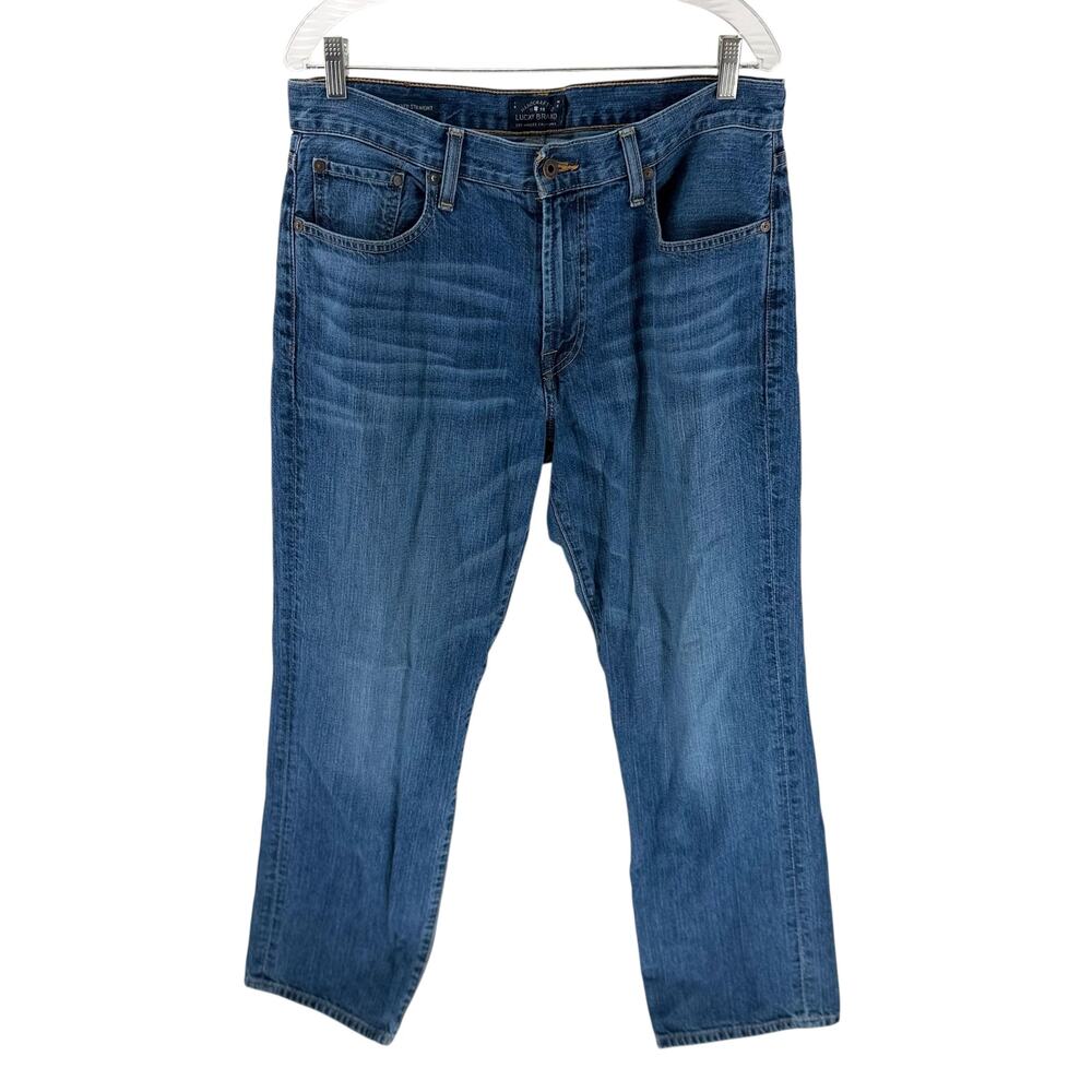 Lucky Brand 181 Relaxed Straight Jeans Mens Size 34x32 Medium Wash Denim